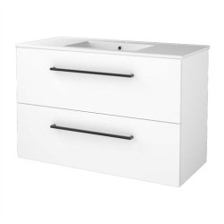 Sanibell Basicline mbelst 100x46 cm. Hvid hjglans