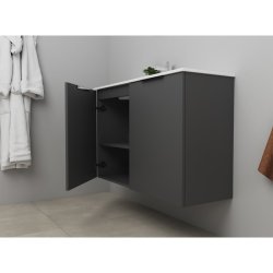 Sanibell Online mbelst 101x36cm mat antracit med 2 lger