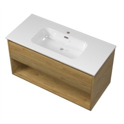 Sanibell Proline mbelst 100 x 46 cm, 1 skuffe, og ben hylde. Ideal eg