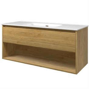 Sanibell Proline mbelst 120x46 cm, 1 skuffe, og ben hylde. Ideal eg