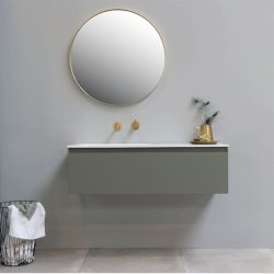 Sanibell Proline rundt spejl 80 p mat guld aluramme