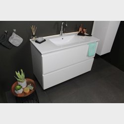 Sanibell Basicline mbelst 100x46 cm. Hvid hjglans