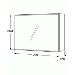 Gustavsberg Graphic spejlskab - Hvid