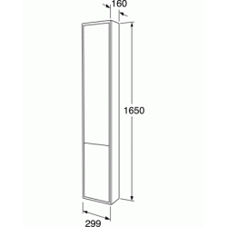 Gustavsberg Graphic hjskab med to glatte lger grn 30 x 165 cm