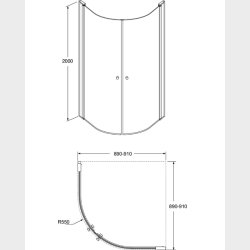 Gustavsberg Round brusedr til hjrnemontering 90 x 90 cm