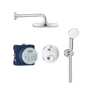 GROHE Grohtherm Tempesta brusesystem til indbygning, rund forplade, krom