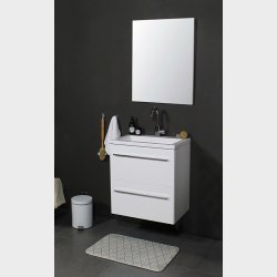 Sanibell Basicline kompakt mbelst 80x39 cm. Hvid hjglans