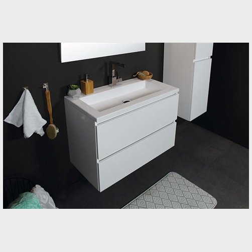 Sanibell Basicline kompakt m�bels�t 60 x 39 cm. Hvid h�jglans