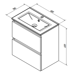 Sanibell Basicline kompakt mbelst 60 x 39 cm. Whiskey Eg