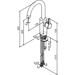 Damixa silhouet hndvaskarmatur hj tud. Brstet kobber pvd