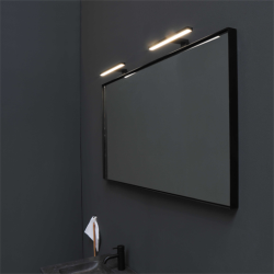 Sanibell Basicline spejl 120x60 cm m/sort aluramme