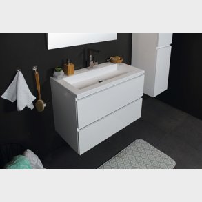 Sanibell Proline m�bels�t 60 x 46 cm med 2 skuffer. Hvid h�jglans