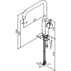 Damixa Silhouet kkkenarmatur. Brstet messing PVD