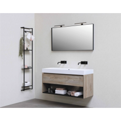 Sanibell Basicline spejl 100x60 cm m/sort aluramme