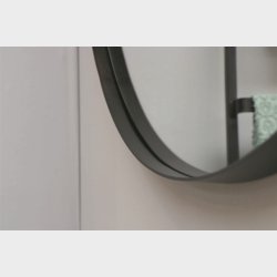 Sanibell Proline rundt spejl med matsort aluramme 60cm