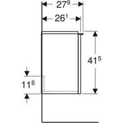 Geberit Icon vaskeskab 370x279x415mm 1lge eg natur melamin trstruktur