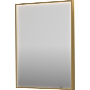 Sanibell INK SP19 LED spejl 60x80cm p brstet mat guld aluramme