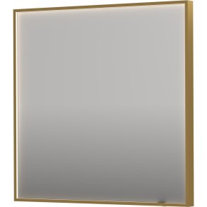 Sanibell INK SP19 LED spejl 80x80cm p brstet mat guld aluramme