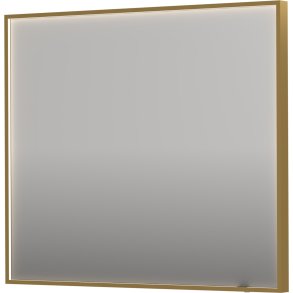 Sanibell INK SP19 LED spejl 90x80cm p brstet mat guld aluramme