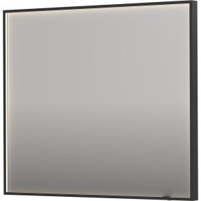Sanibell INK SP19 LED spejl 90x80cm brstet metal sort aluramme