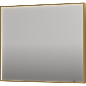 Sanibell INK SP19 LED spejl 100x80 p brstet mat guld aluramme