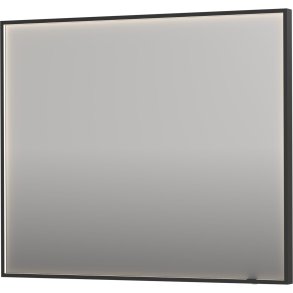 Sanibell INK SP19 LED spejl 100x80cm brstet metal sort aluramme