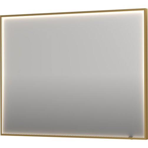 Sanibell INK SP19 LED spejl 120x80 p brstet mat guld aluramme
