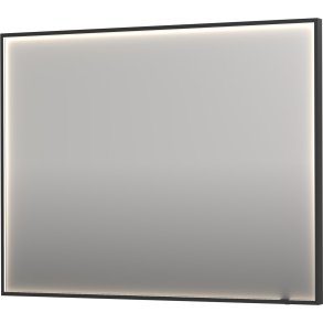 Sanibell INK SP19 LED spejl 120x80cm brstet metal sort aluramme