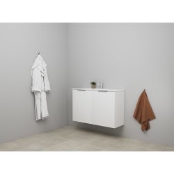 Sanibell Online mbelst 101x36cm hvid hjglans med 2 lger