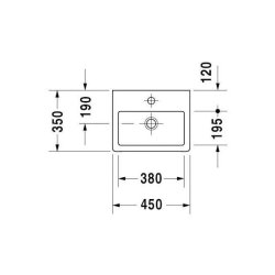 Duravit Vero hndvask m. Wondergliss, 45x35cm