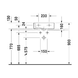 Duravit Vero hndvask m. Wondergliss, 45x35cm