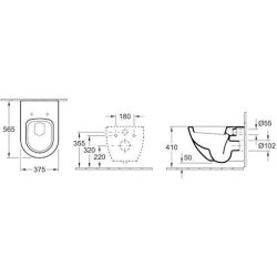 Villeroy &amp; Boch Subway vghngt toilet med CeramicPlus. Hvid