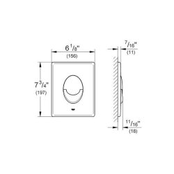 GROHE Skate Air betjeningsplade til lodret montering, krom