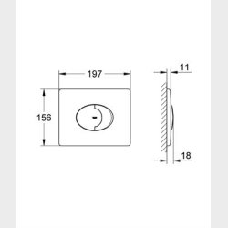 GROHE Skate Air betjeningsplade til vandret montering, alpinhvid