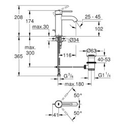 GROHE Essence S-size hndvaskarmatur med bundventil, krom
