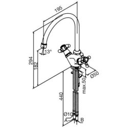 Damixa Tradition kkkenarmatur med to greb. Krom 