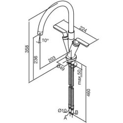 Damixa Venus 2-grebs kkkenarmatur. Krom