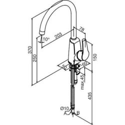 Damixa Rowan kkkenarmatur med hj tud. Krom