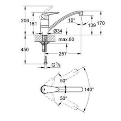 GROHE Eurodisc kkkenarmatur. Krom