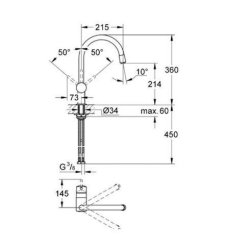 GROHE Minta kkkenarmatur med C-tud og udtrk - Krom