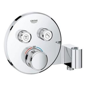 GROHE SmartControl termostat til indbygning med 2 funktioner og bruseholder, krom