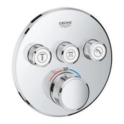 GROHE SmartControl termostat 3 funktioner til indbygning, krom