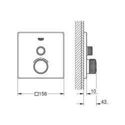 GROHE SmartControl termostatarmatur til indbygning med to ventiler, hvidt glas 2SC