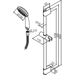 Damixa Fair Jet bruserst - Krom