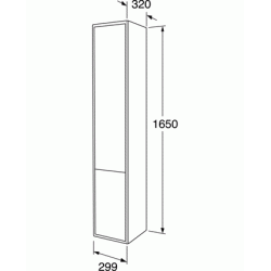Gustavsberg Graphic hjskab 30 x 32 x165 cm, hvid
