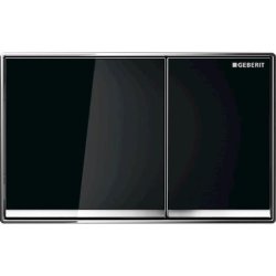 Geberit Omega60 betjeningsplade. Sort glas/krom