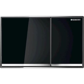 Geberit Omega60 betjeningsplade. Sort glas/krom