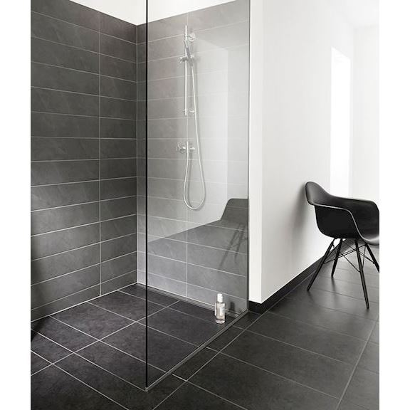 GlassLine, brusevæg, glas: Unidrain Transparent, 1000 mm