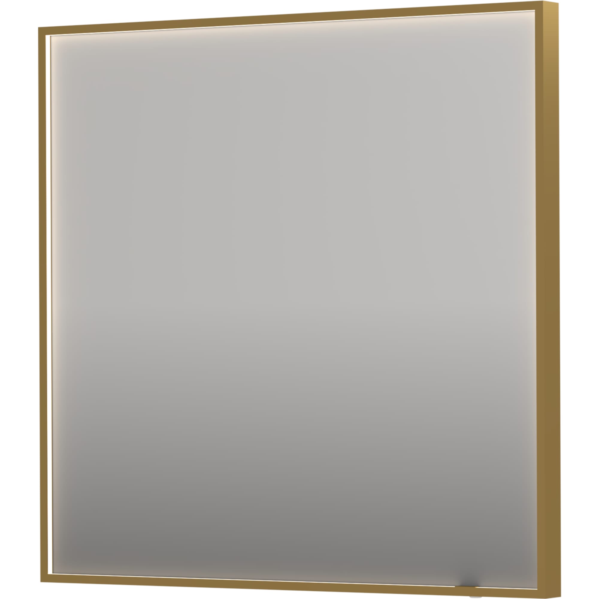Sanibell INK SP19 LED spejl 80x80cm på børstet mat guld aluramme