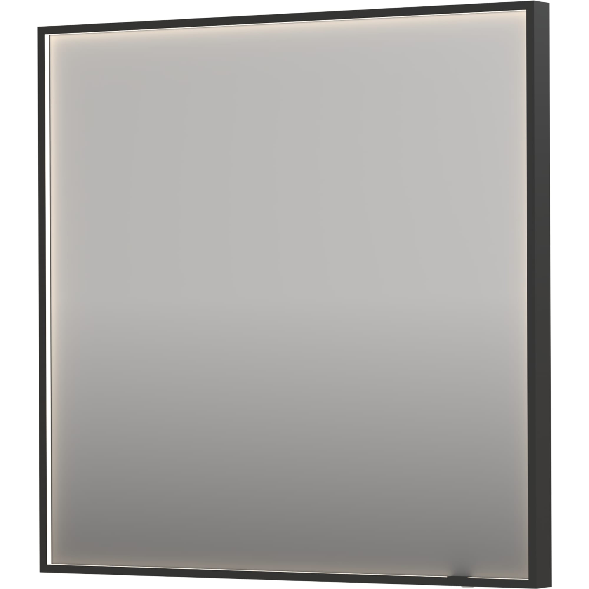 Sanibell INK SP19 LED spejl 80x80cm børstet metal sort aluramme